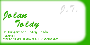 jolan toldy business card