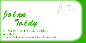 jolan toldy business card